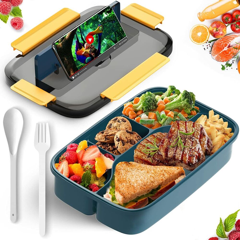 Bento Box Lunch Box, 1200 ML Lunch Box Containers for Adults & Kids w/Utensils